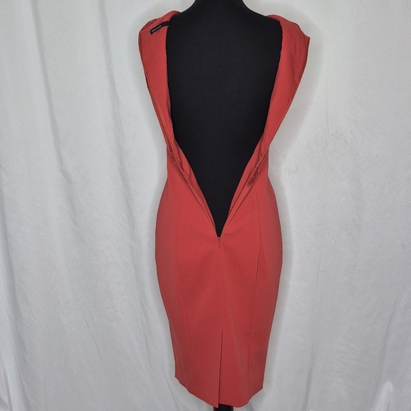 Karen Millen Sleeveless Bodycon Midi Dress w/Crochet Front/Back Inlay - Size 4 - Picture 8 of 13
